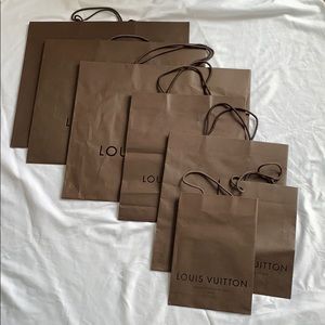 Louis Vuitton brown paper shopper shipping bag